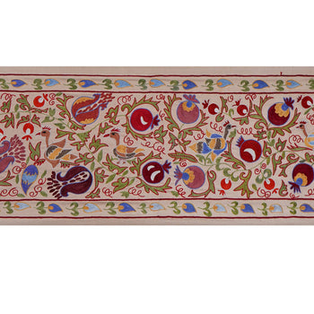 Bird Silk Suzani Wall Hanging & Bedspread | 1'8'' x 6'3''