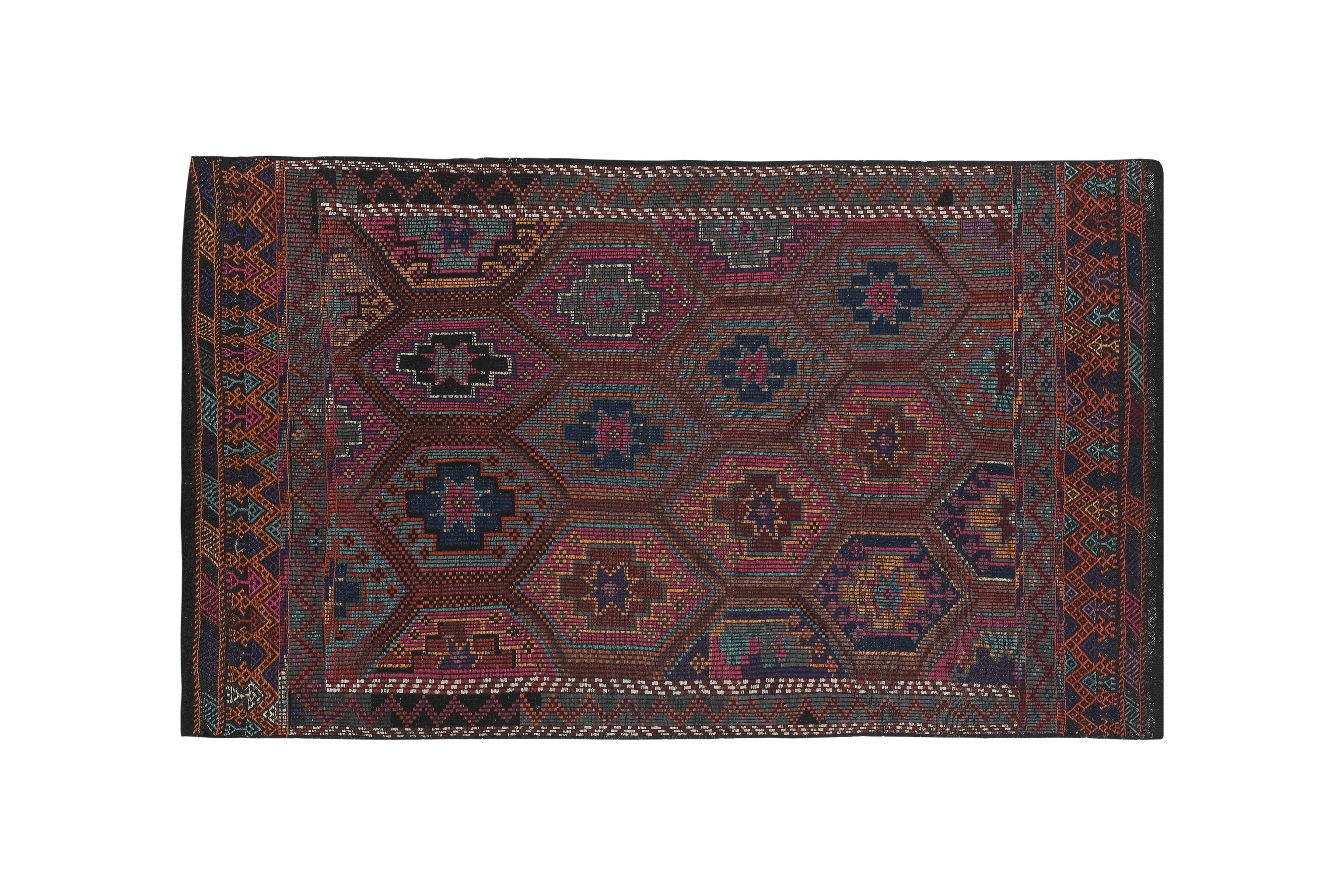 Vintage Turkish Kilim Rug 5'6'' x 9'2''