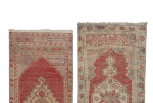 Vintage Turkish Yastik Rugs Set of 2 | 17'' x 35''