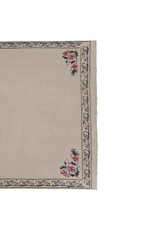Vintage Aubusson Floral Kilim Rug 5'2'' x 8'2''
