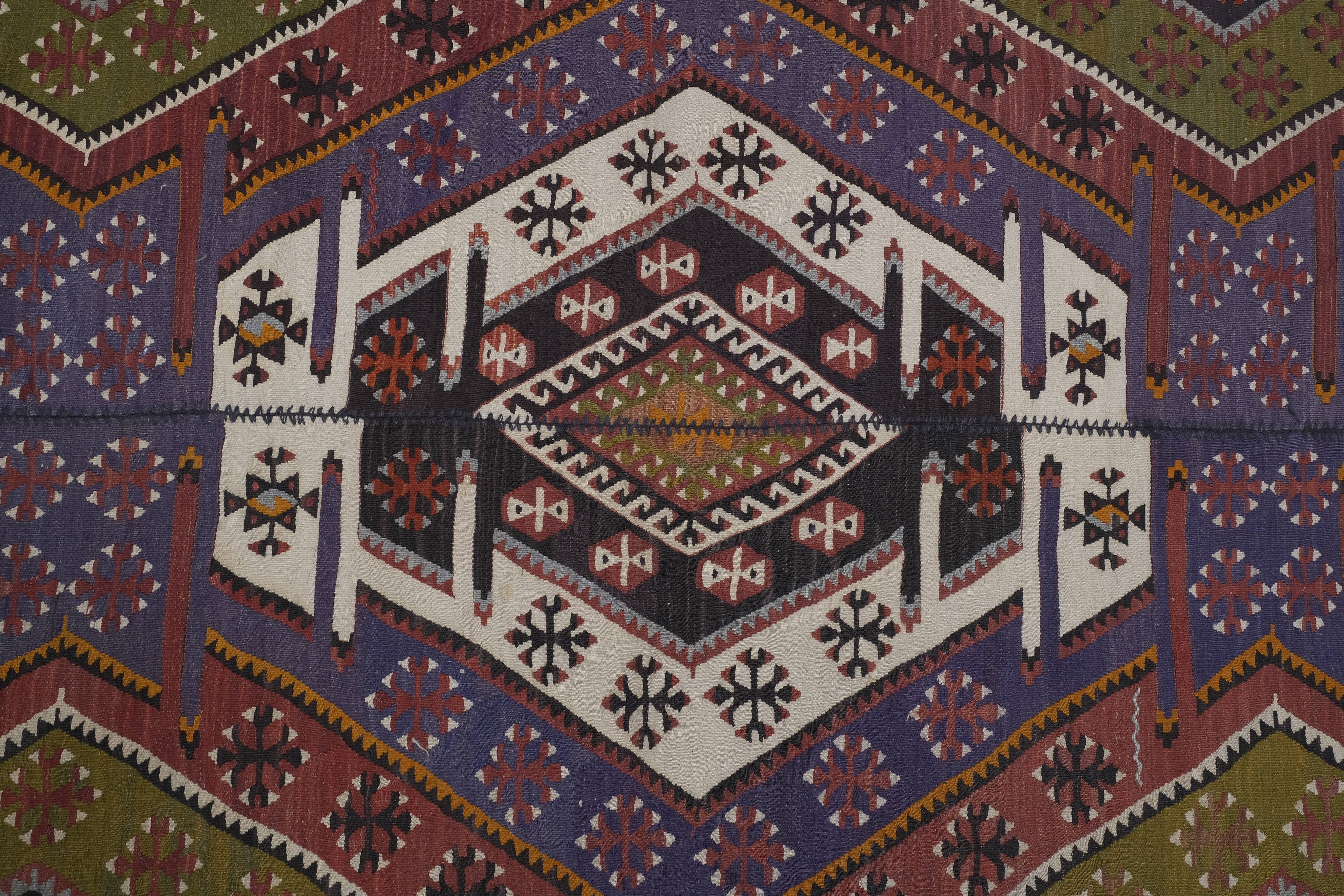 Vintage Turkish Anatolian Kilim Rug 4'11'' x 11'11''