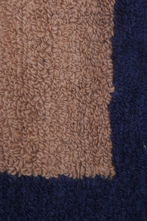 Vintage Checkered Turkish Tulu Rug 4'4'' x 5'11''