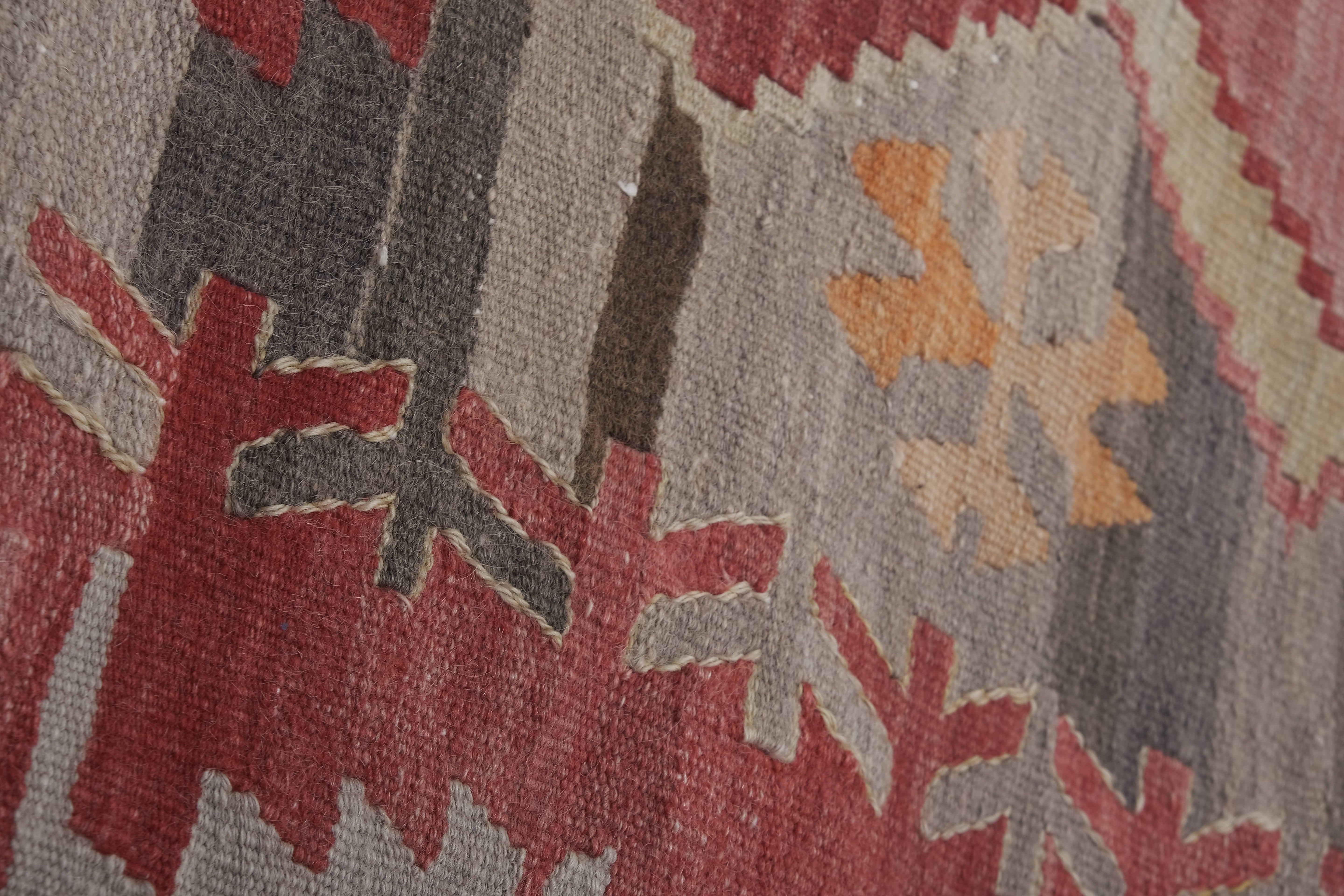Vintage Turkish Kilim Runner 4'8'' x 13'5''