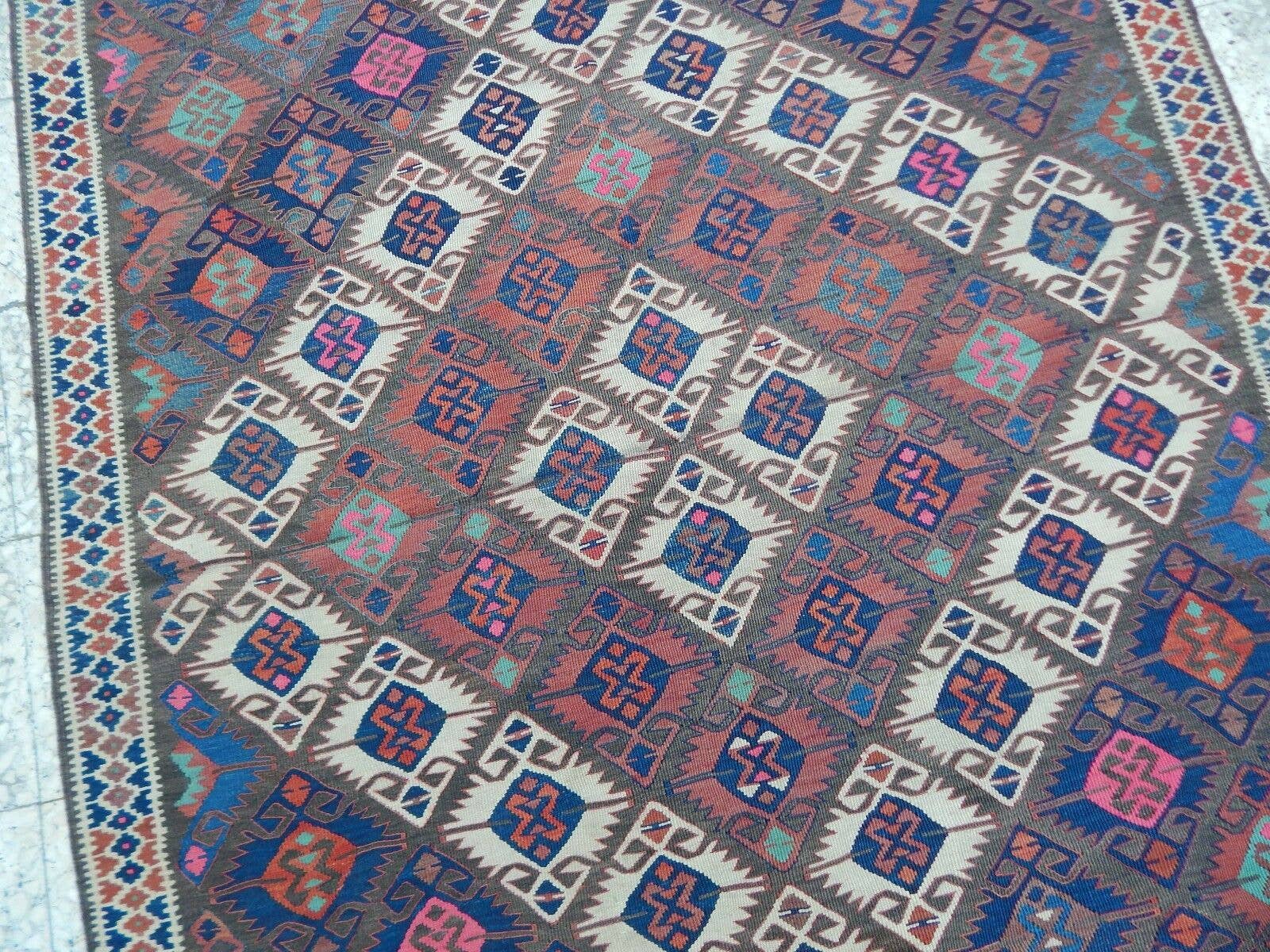 Vintage Turkish Kilim Rug 4'10'' x 12'11''