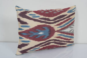 Silk Ikat Velvet Pillow Cover | 12'' x 18''