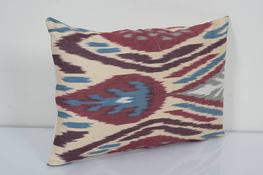 Silk Ikat Velvet Pillow Cover | 12'' x 18''