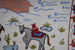 Hand-Embroidered Suzani Table Runner 1'8'' x 6'3''