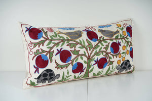 Bird Suzani Bedding Pillow Cover | 17'' x 33''