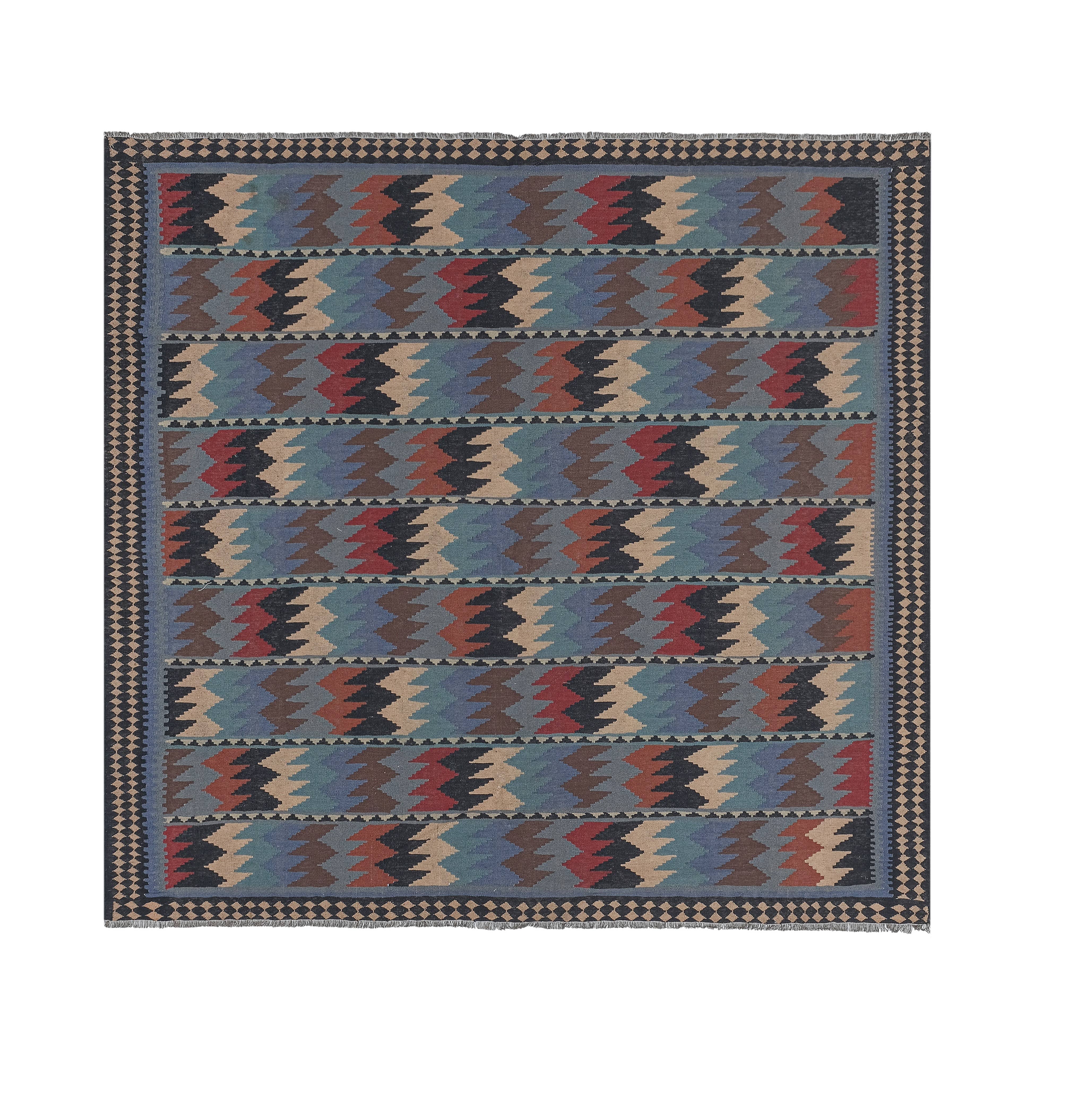 Vintage Turkish Kilim Rug 6'4'' x 6'4''