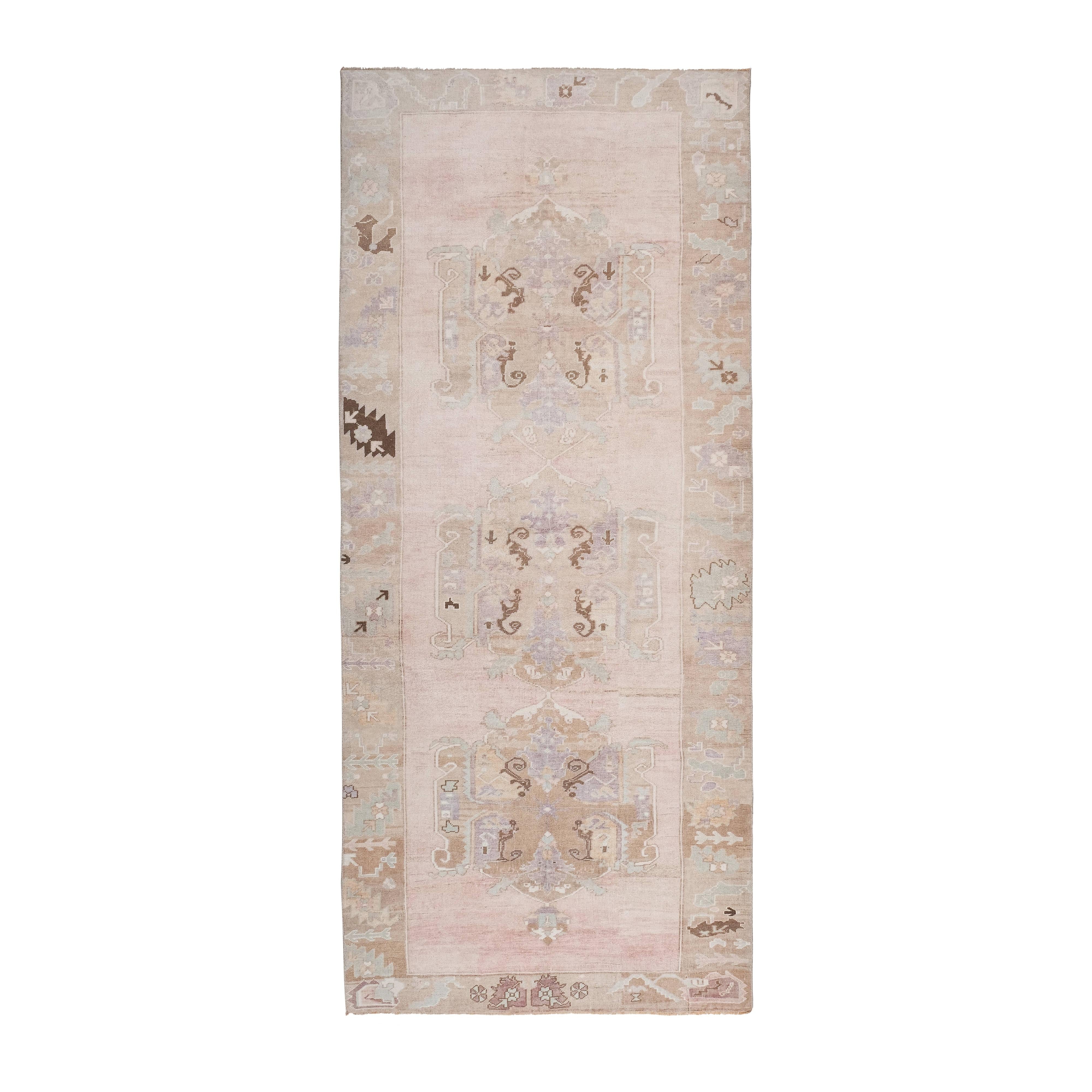Vintage Turkish Karapinar Runner Rug 5'1'' x 12'2''