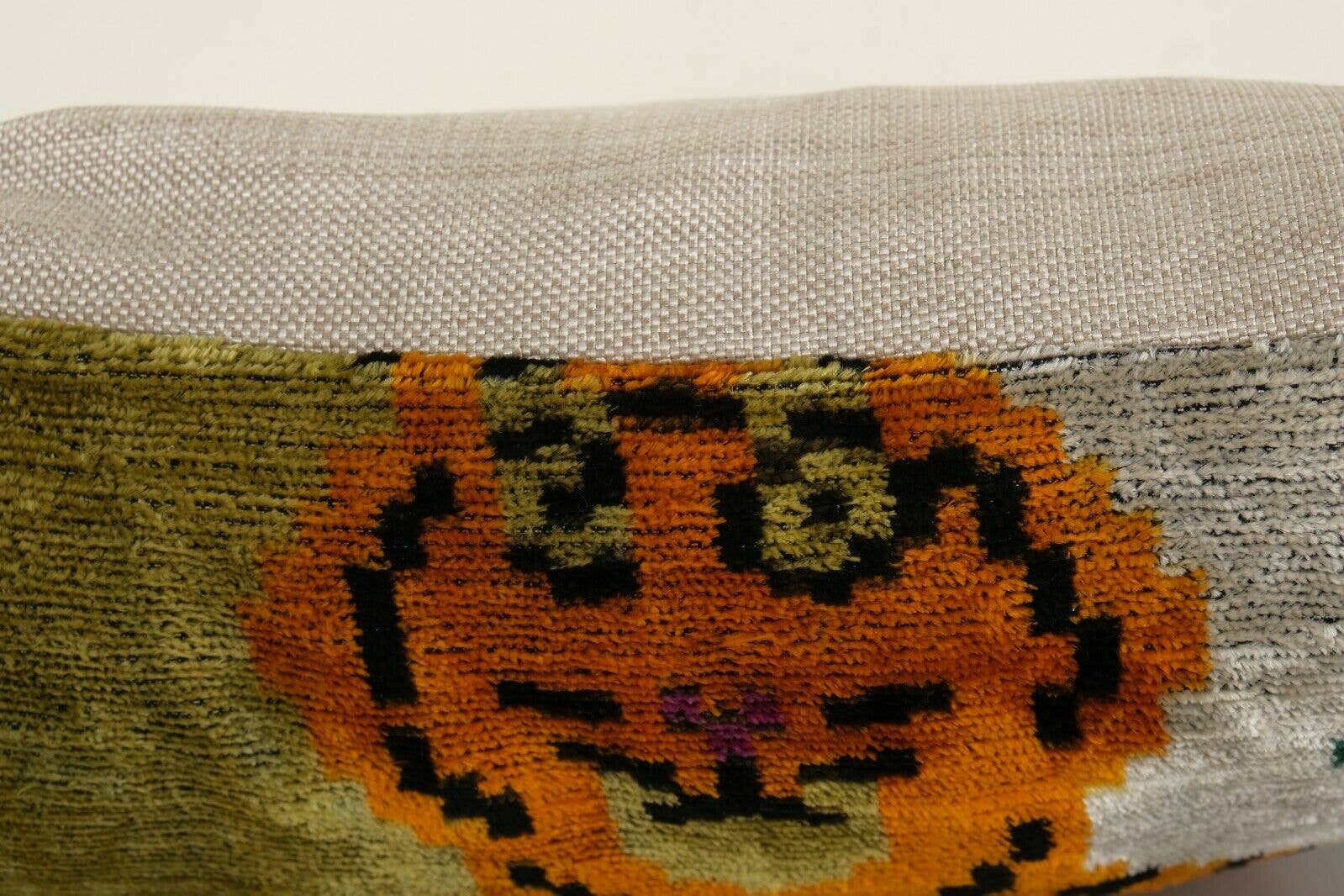 Tiger Silk Ikat Velvet Pillow Cover | 16'' x 16''