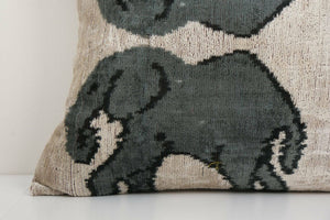 Silk Ikat Velvet Pillow Cover Set of 3 | 16'' x 24''