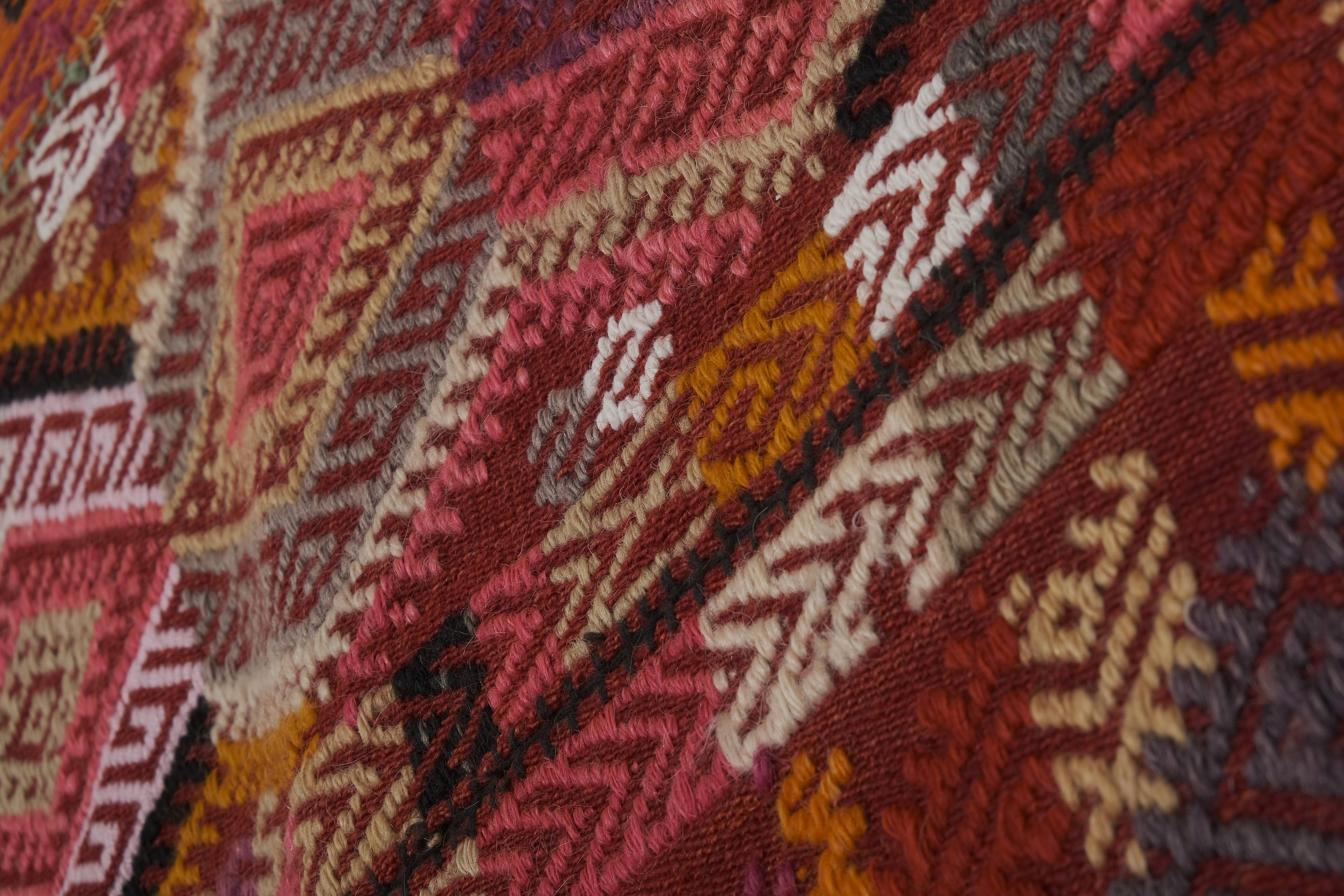 Vintage Sivas Kilim Rug 4'6'' x 10'4''