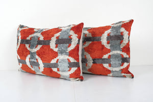 Silk Ikat Velvet Pillow Cover | 16'' x 26''