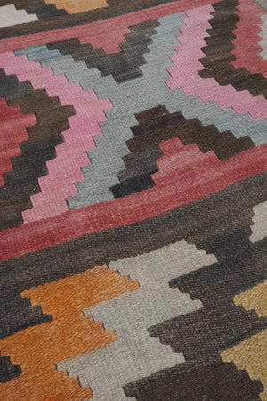 Vintage Turkish Kilim Runner 2'4'' x 21'6''