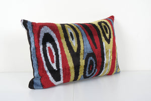 Silk Ikat Velvet Pillow Cover | 16'' x 24''