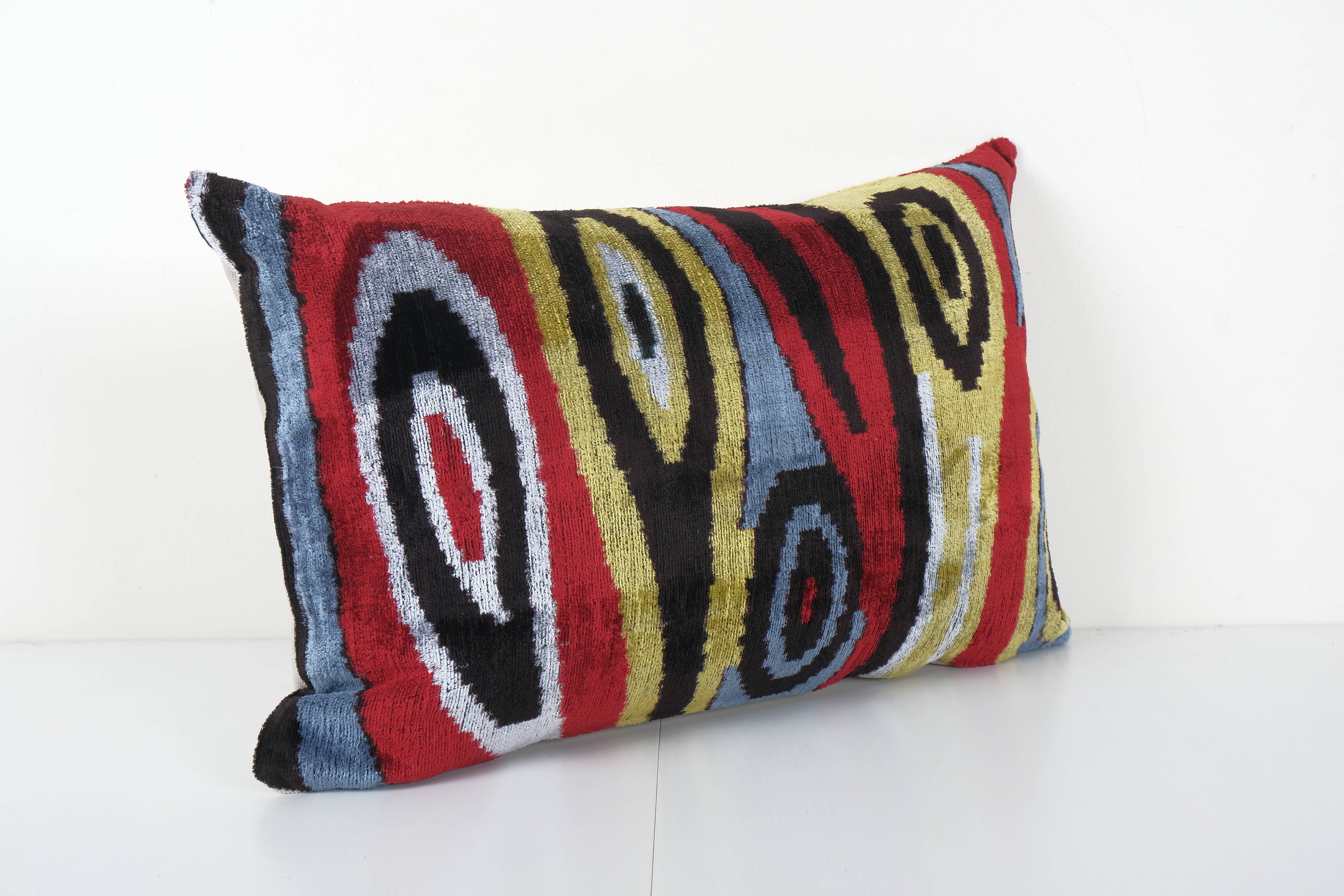 Silk Ikat Velvet Pillow Cover | 16'' x 24''