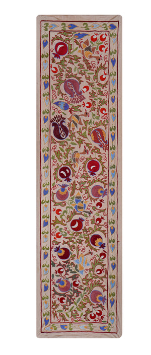 Bird Silk Suzani Wall Hanging & Bedspread | 1'8'' x 6'3''