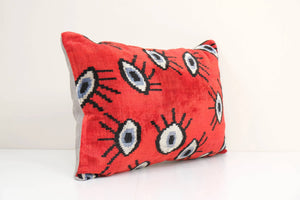Silk Ikat Velvet Pillow Cover | 16'' x 24''