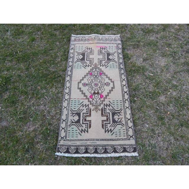 Vintage Turkish Rug 19'' x 40''