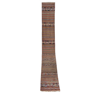 Vintage Turkish Kilim Runner 2'5'' x 25'4''
