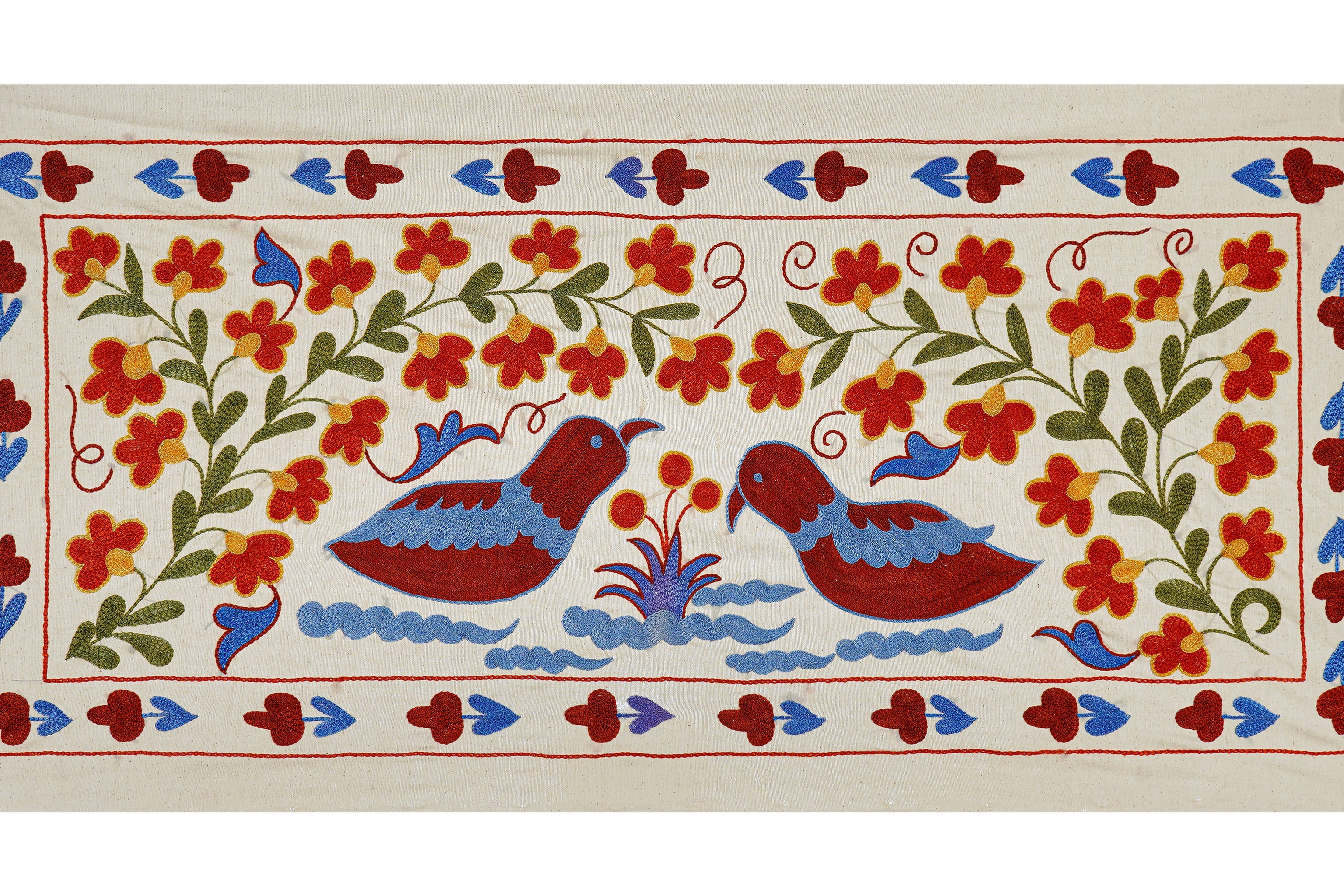 Bird Suzani Wall Hanging & Tablecloth | 18'' x 38''