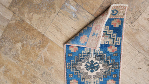 Vintage Turkish Anatolian Oushak Runner 1'9'' x 6'9''