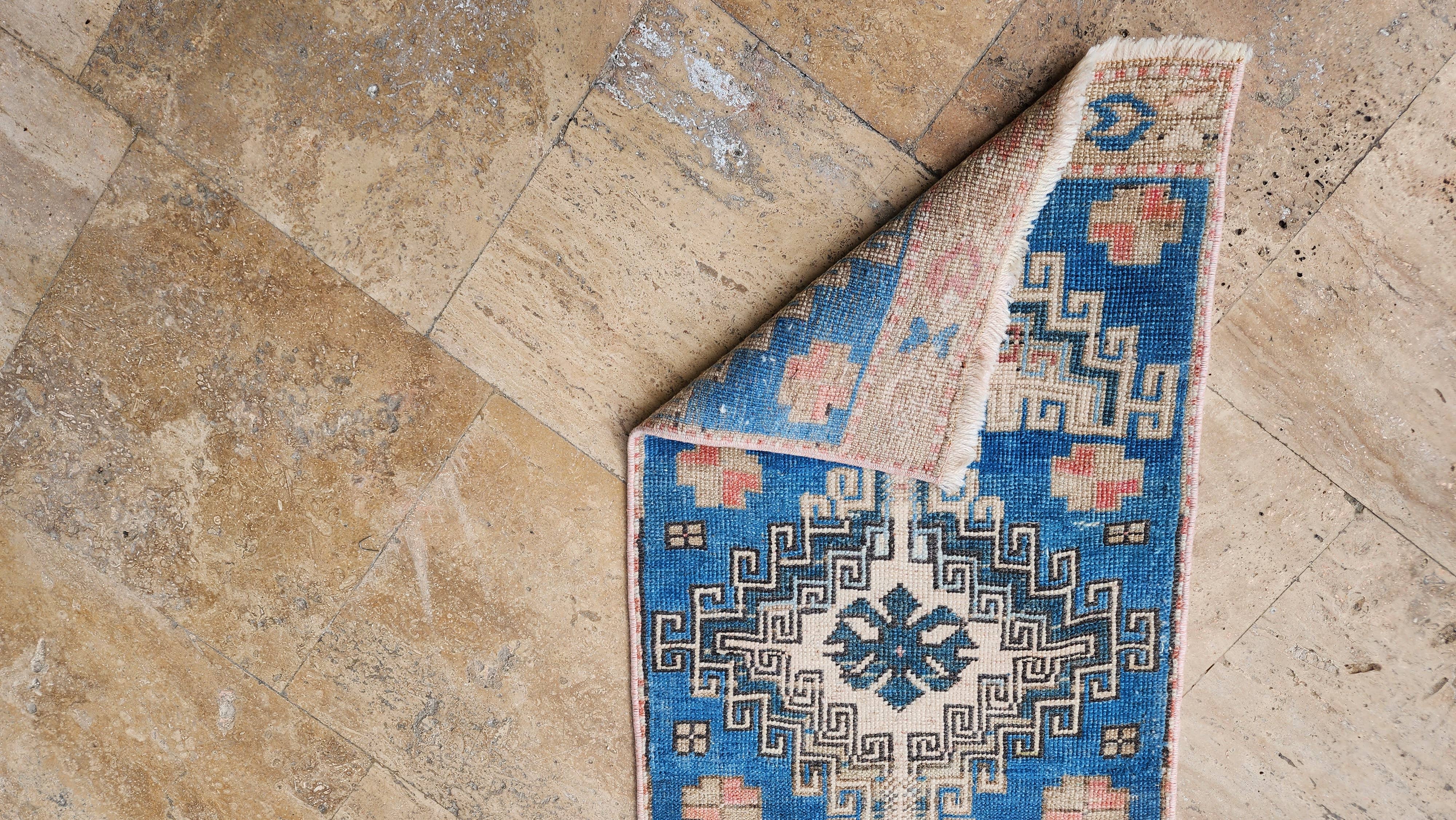 Vintage Turkish Anatolian Oushak Runner 1'9'' x 6'9''