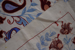 Hand-Embroidered Suzani Wall Hanging & Bedspread 1'8'' x 6'1''