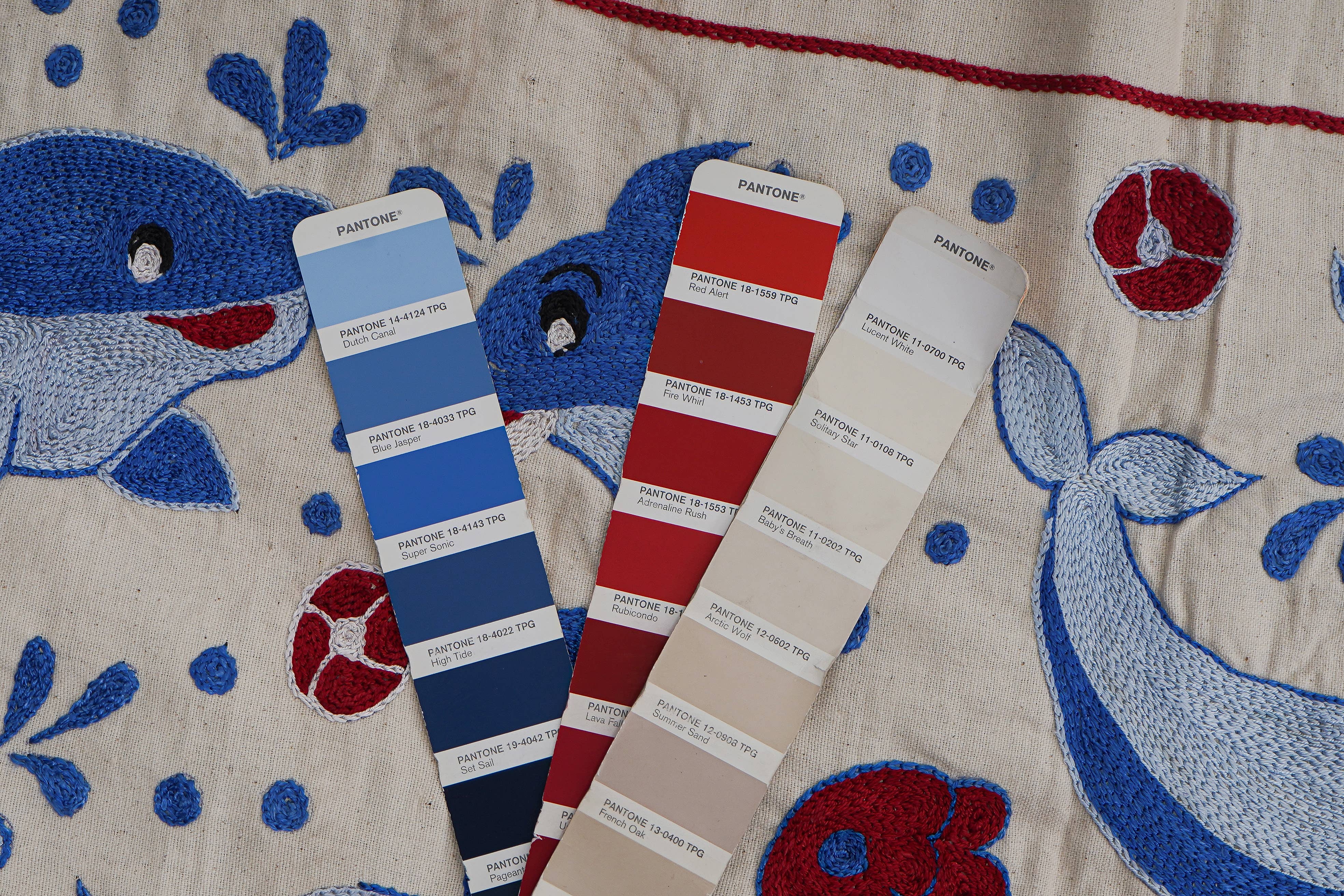 Fish Suzani Wall Hanging & Tablecloth | 20'' x 58''
