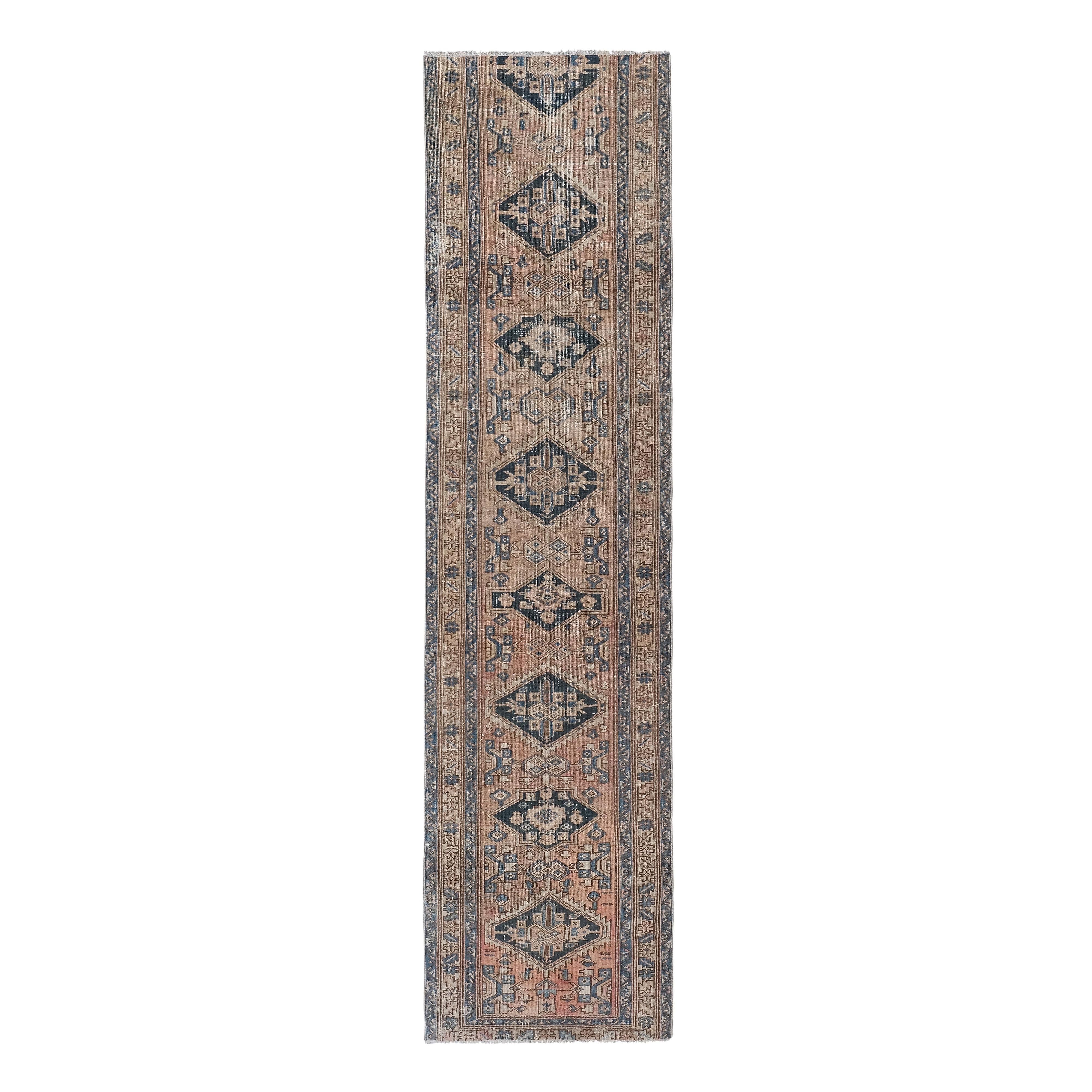 Vintage Turkish Anatolian Runner Rug 3'1'' x 12'4''