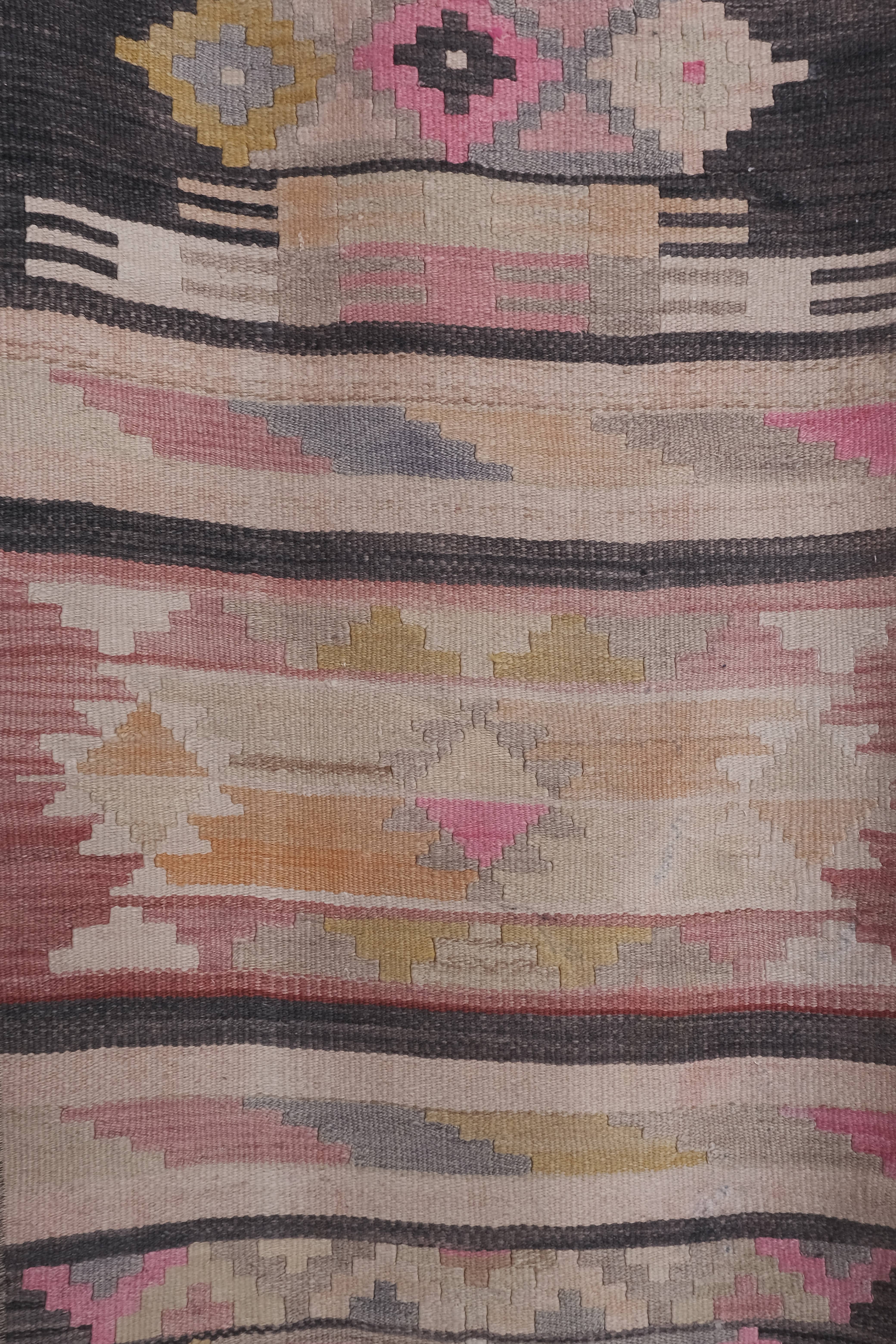 Vintage Turkish Kilim Runner 2'3'' x 22'2''