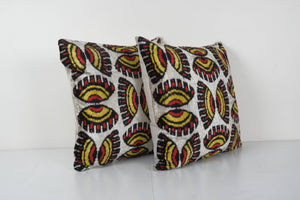 Silk Ikat Velvet Pillow Cover Set of 2 | 21'' x 22''
