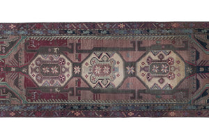 Vintage Caucasian Runner Rug 3'9'' x 10'6''