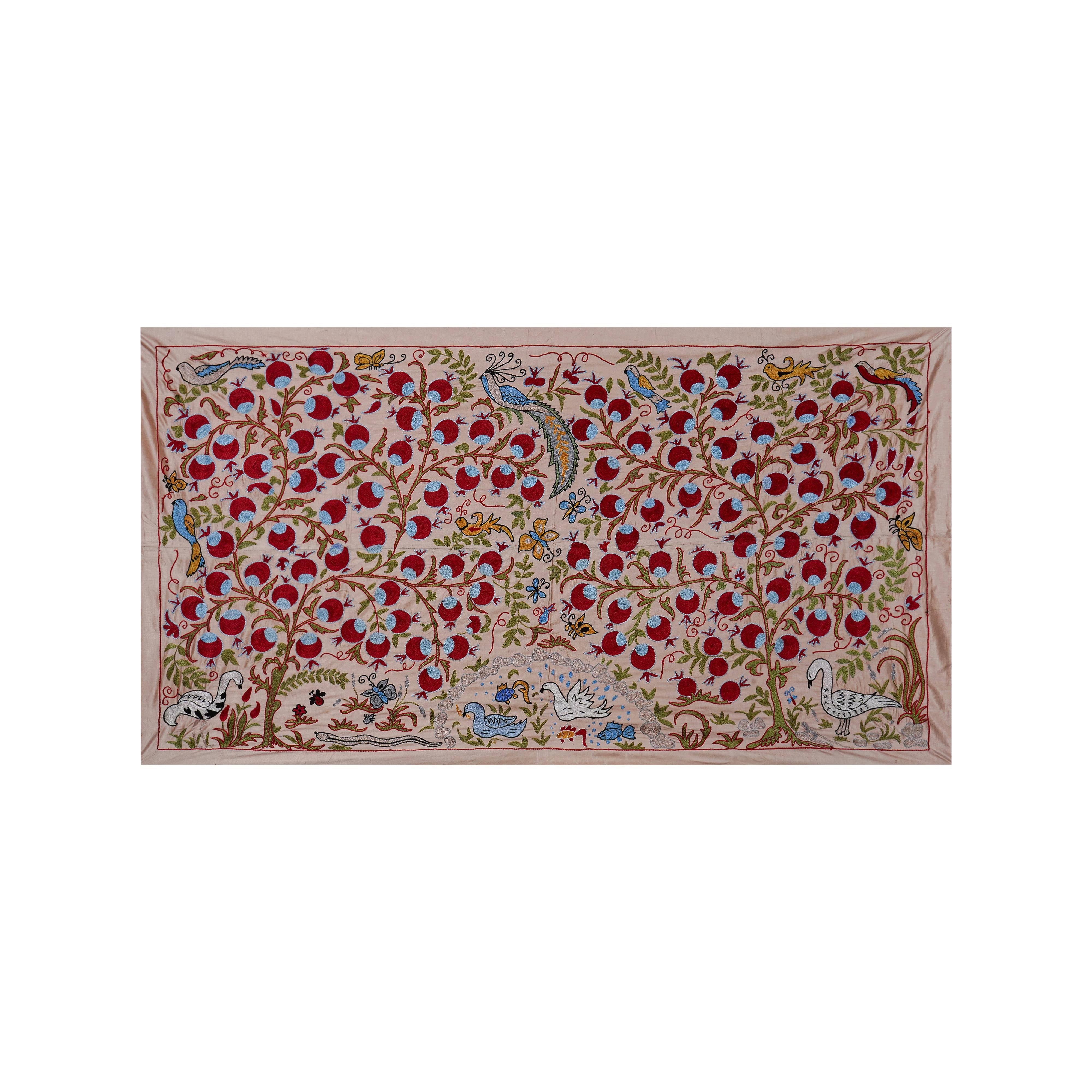 Silk Suzani Wall Hanging & Bedspread 3'4'' x 6'1''