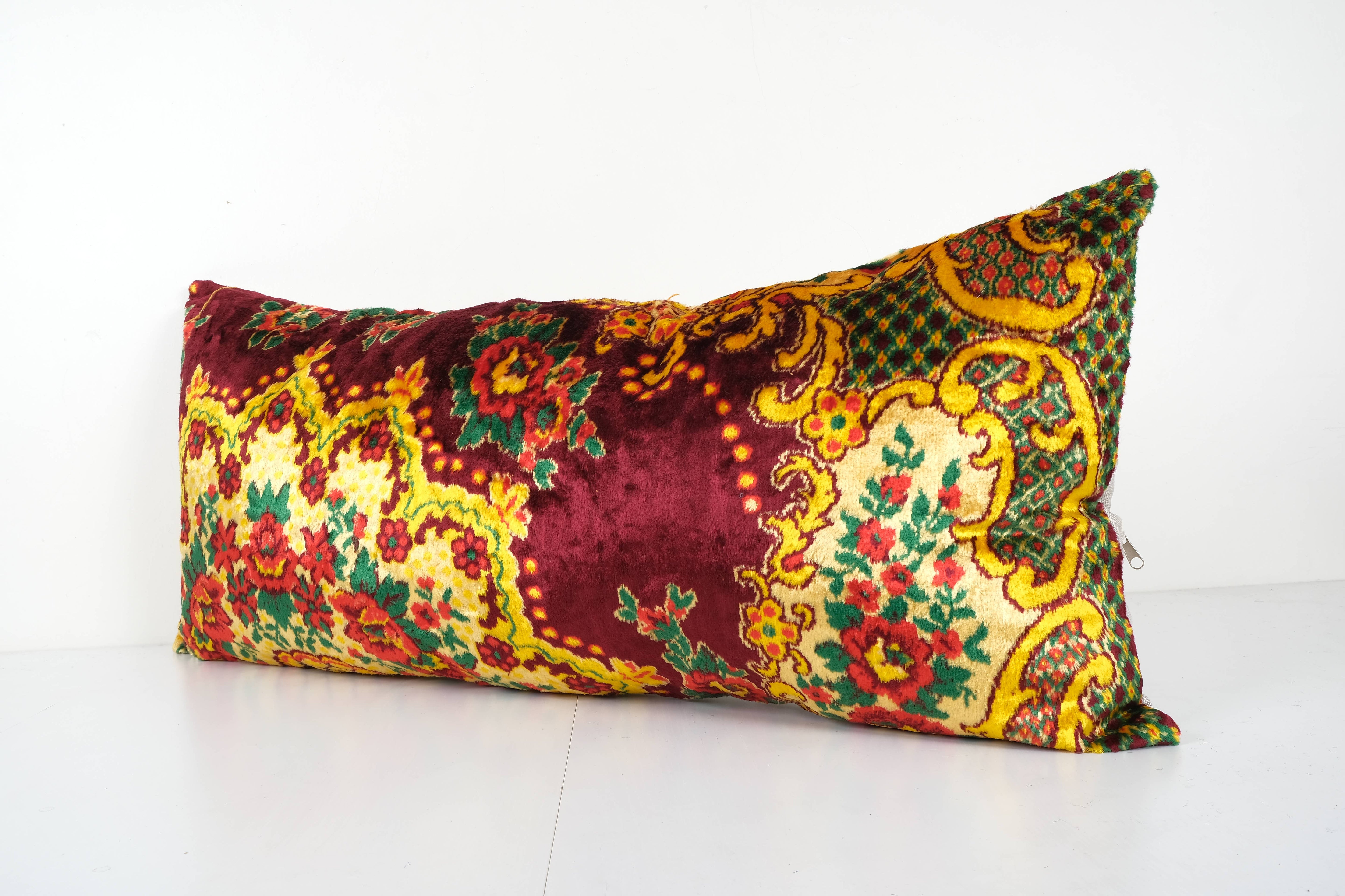 Silk Ikat Velvet Pillow Cover | 18'' x 40''