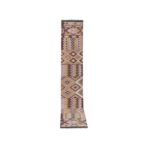 Vintage Turkish Kilim Runner 2'5'' x 15'1''