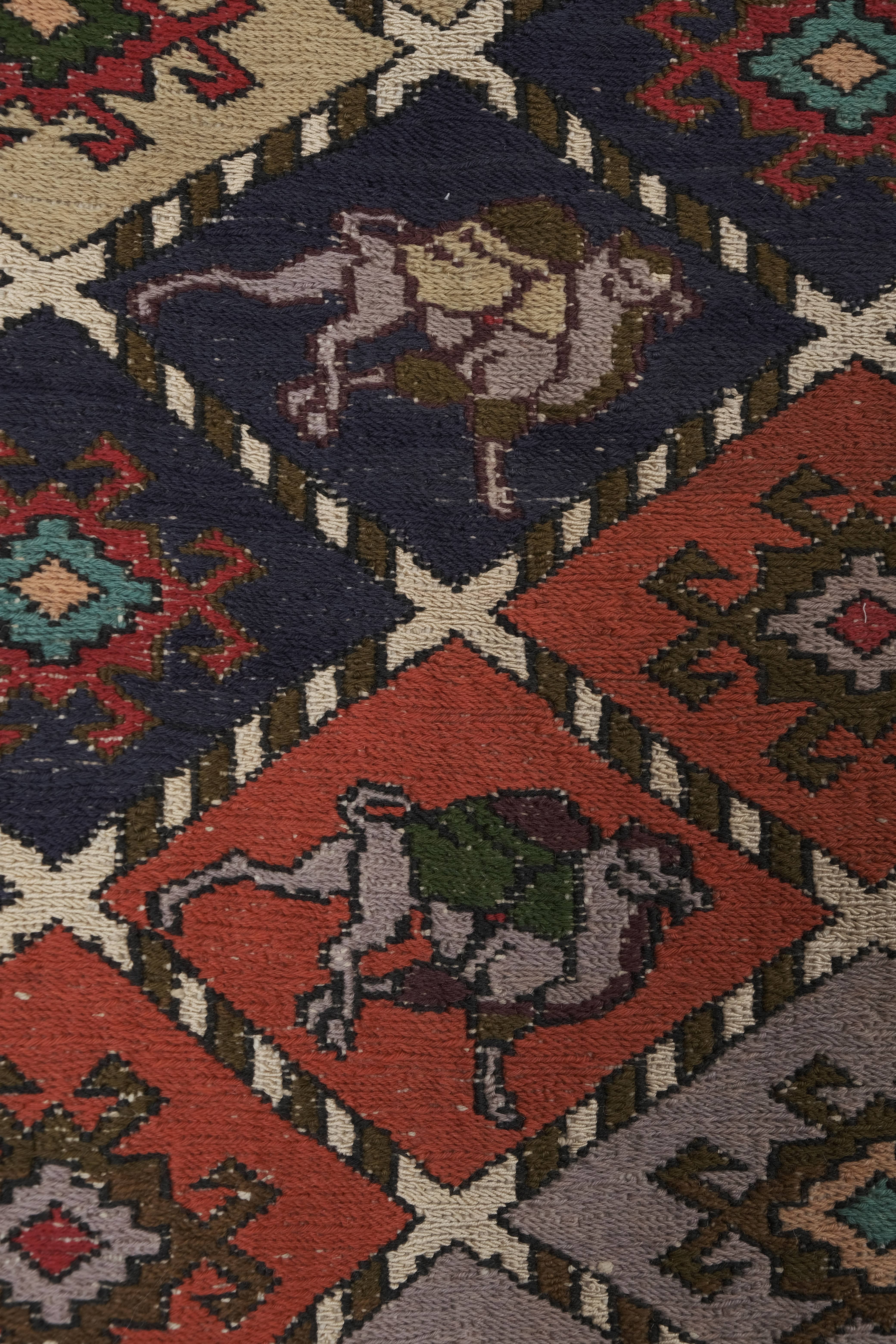 Vintage Turkish Kilim Rug 4'2'' x 6'5''