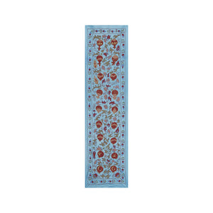 Hand-Embroidered Silk Suzani Wall Hanging & Bedspread 1'9'' x 6'3''