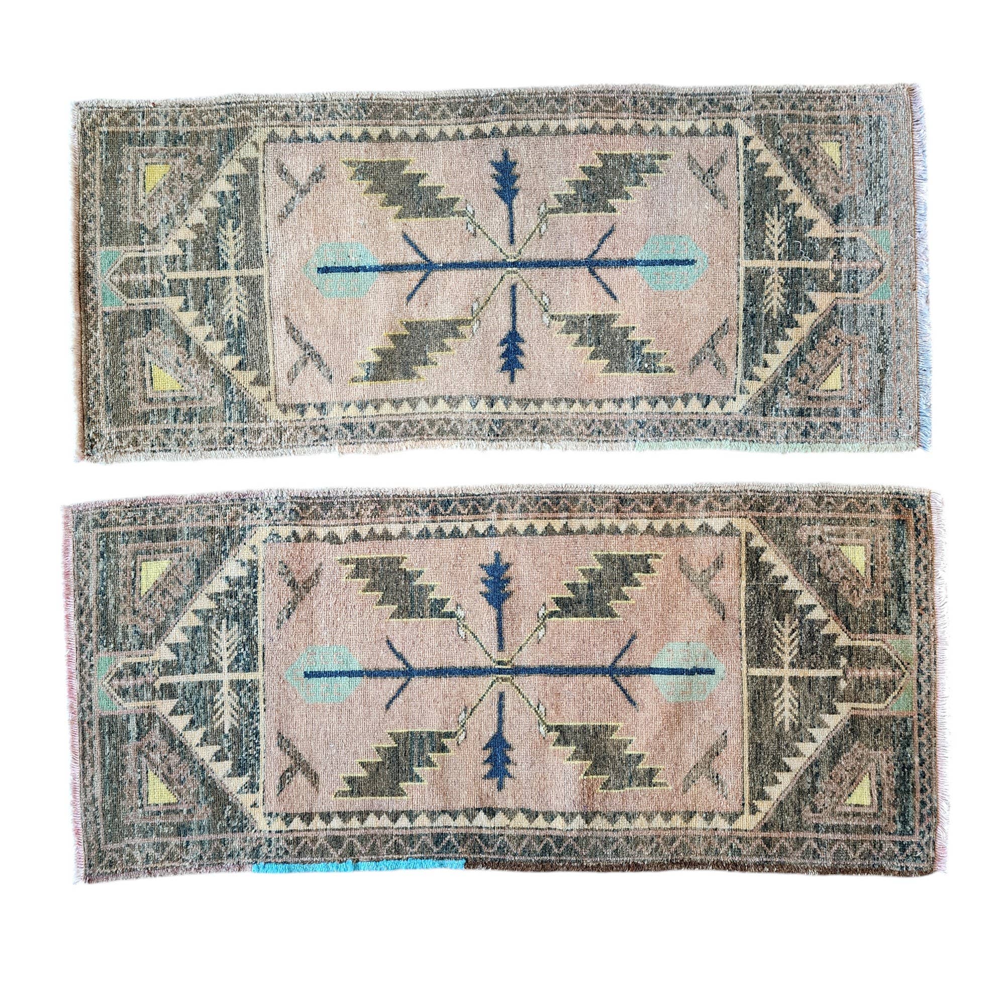 Vintage Turkish Yastik Rugs Set of 2 | 20'' x 45''