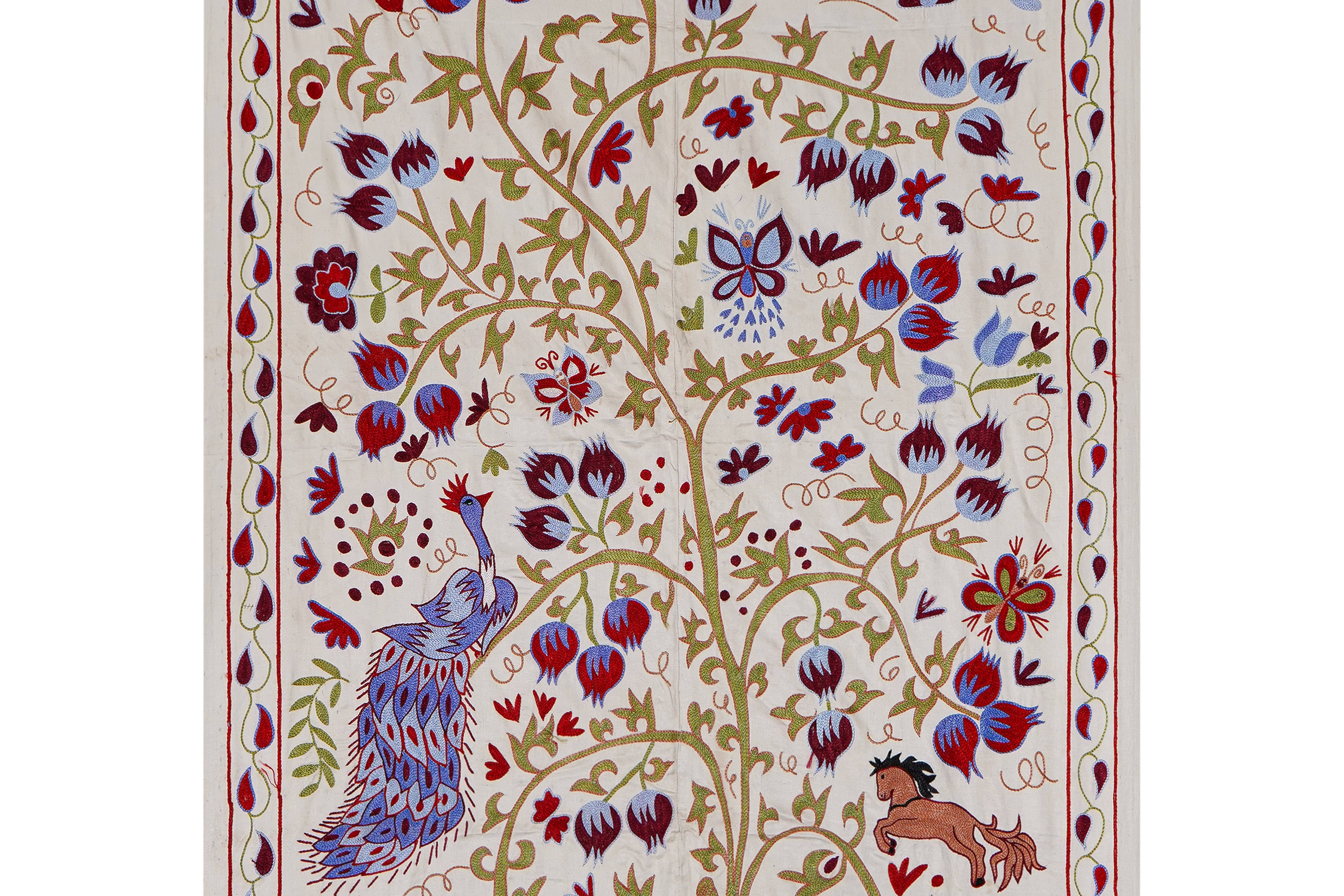 Peacock Suzani Wall Hanging & Bedspread | 3'6'' x 6'