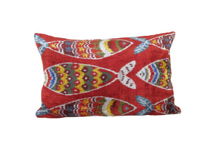 Fish Silk Ikat Velvet Pillow Cover | 16'' x 24''
