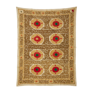Hand-Embroidered Suzani Wall Hanging & Bedspread 7'5'' x 11'