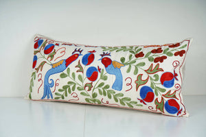 Bird Suzani Bedding Pillow Cover | 16'' x 35''