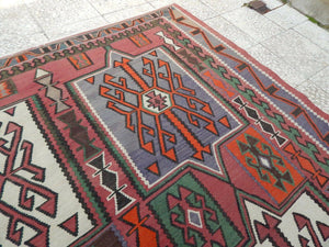 Vintage Caucasian Kilim Rug 5'9'' x 10'6''