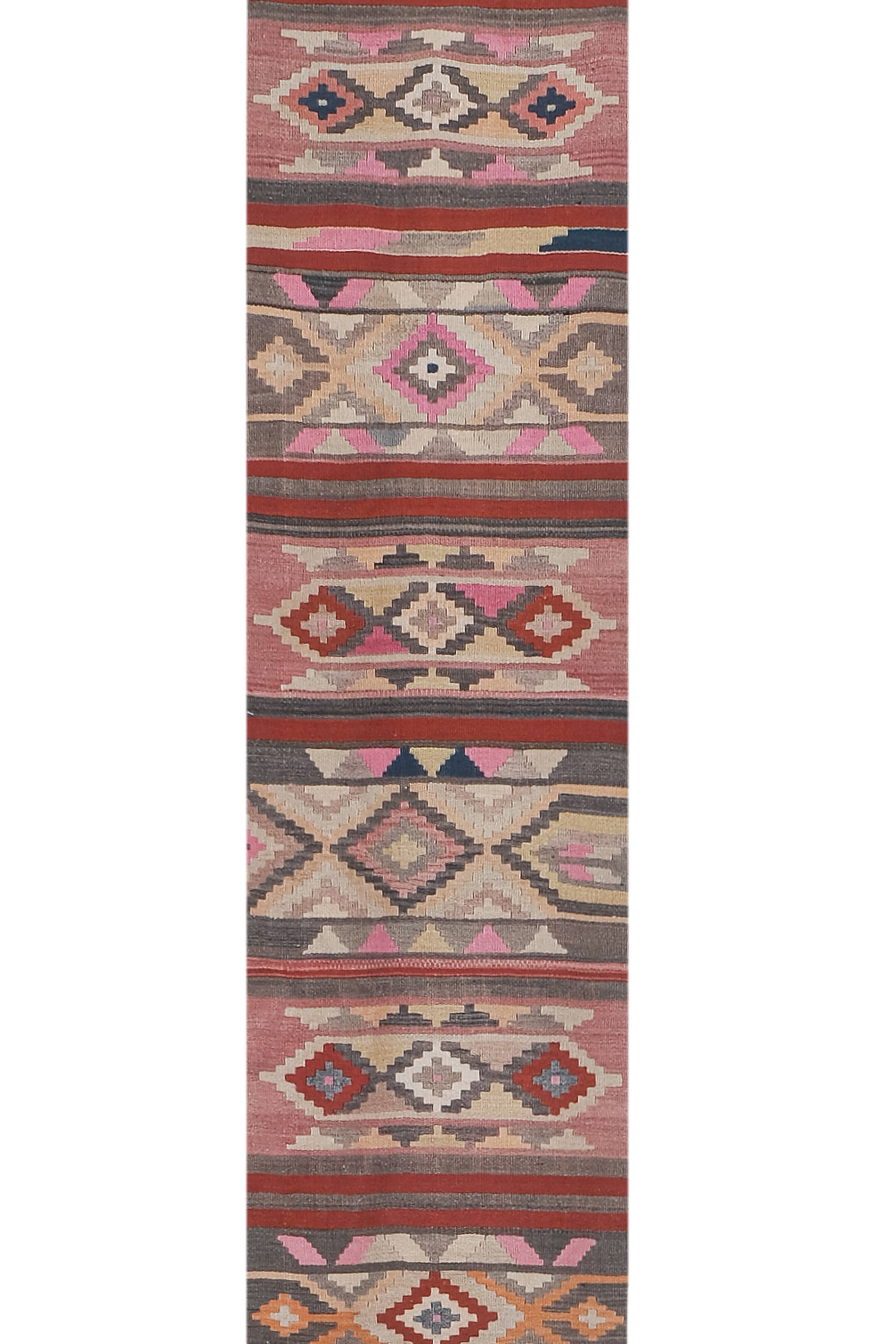 Vintage Turkish Anatolian Kilim Runner 2'7'' x 22'6''