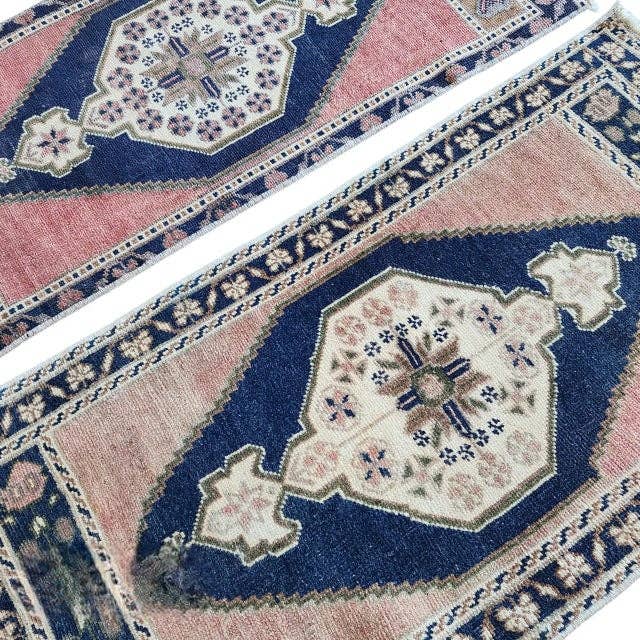 Vintage Turkish Yastik Rugs Set of 2 | 19'' x 42''