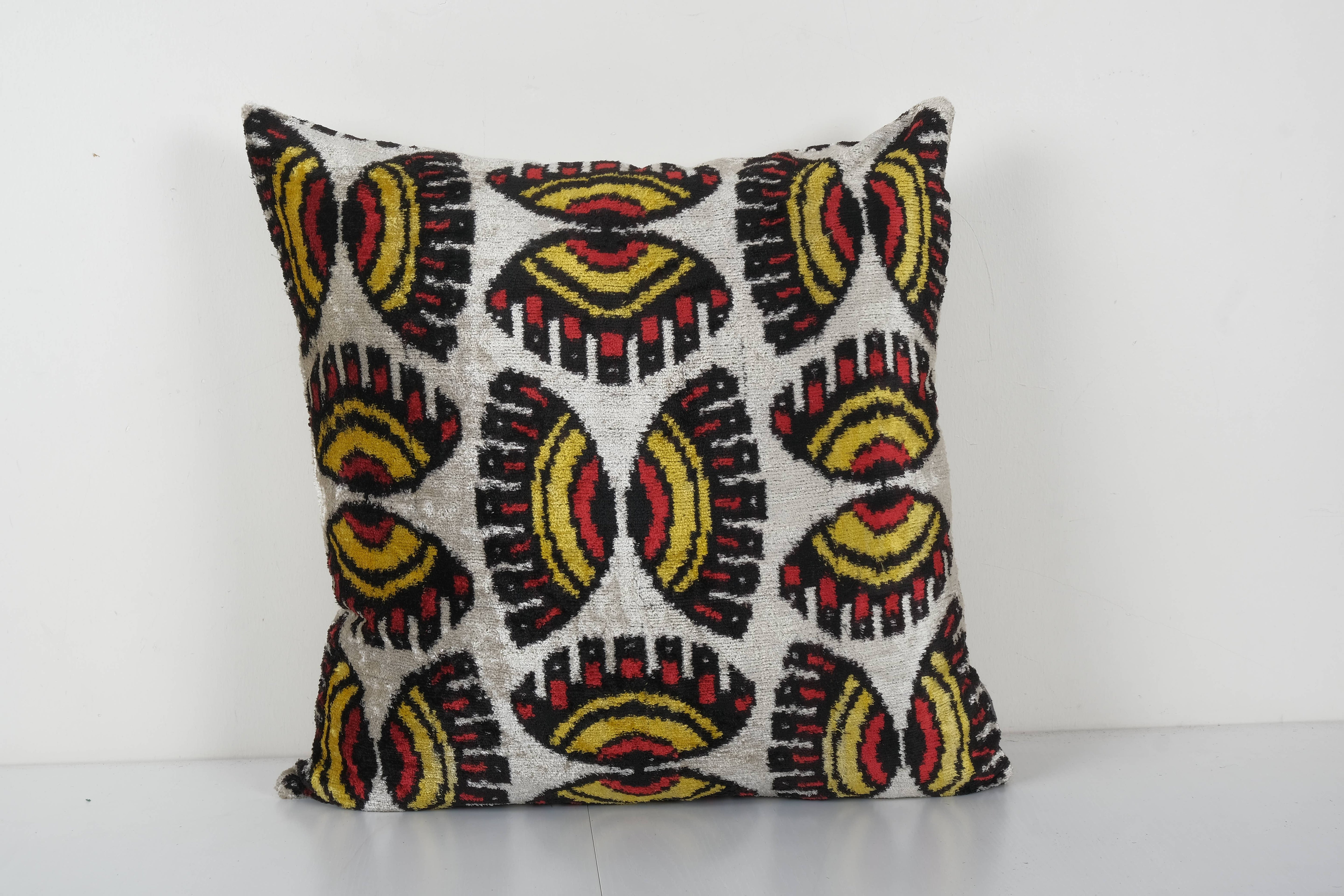 Silk Ikat Velvet Pillow Cover | 21'' x 22''