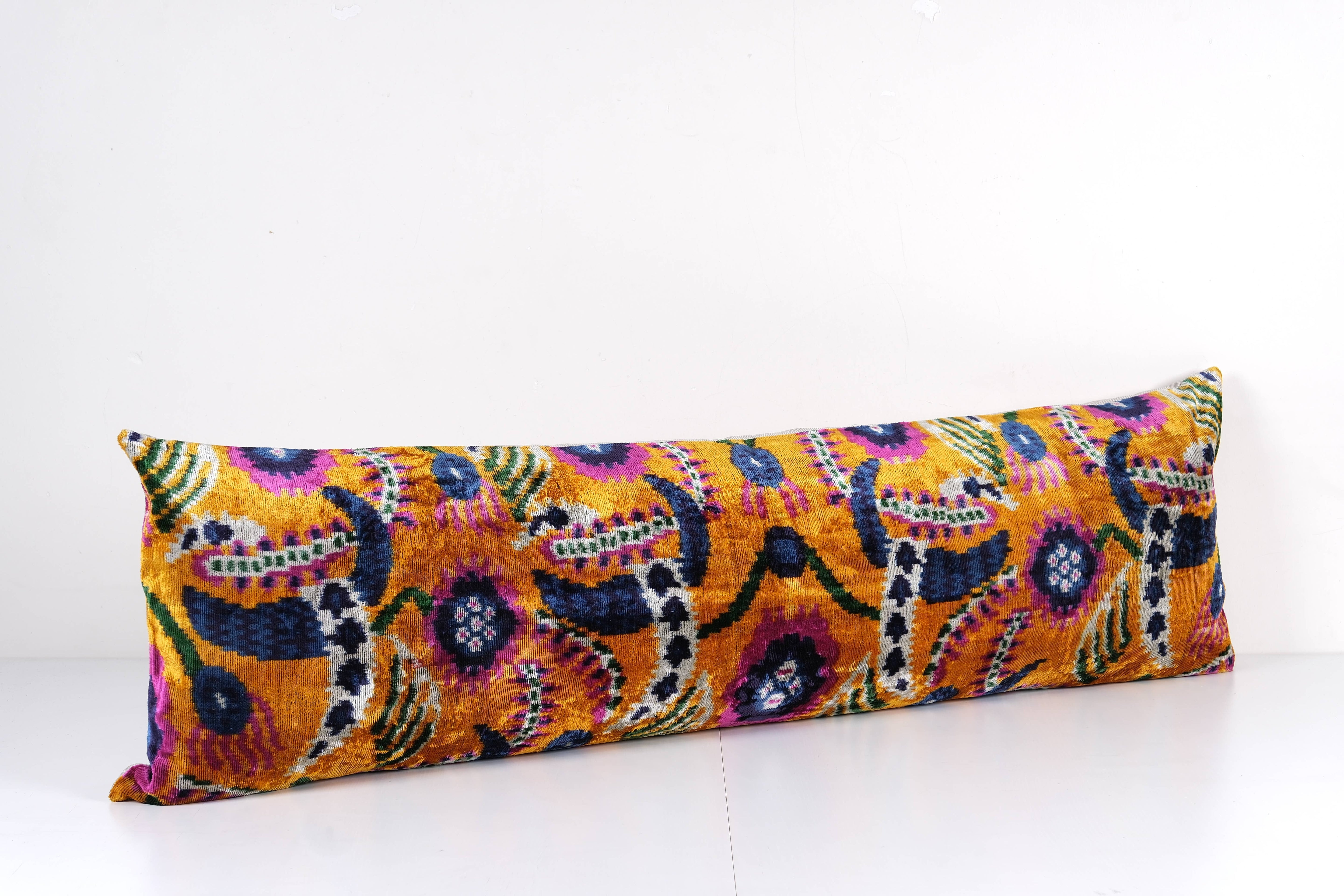 Silk Ikat Velvet Pillow Cover | 16'' x 50''