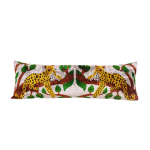Tiger Silk Ikat Velvet Pillow Cover | 15'' x 45''